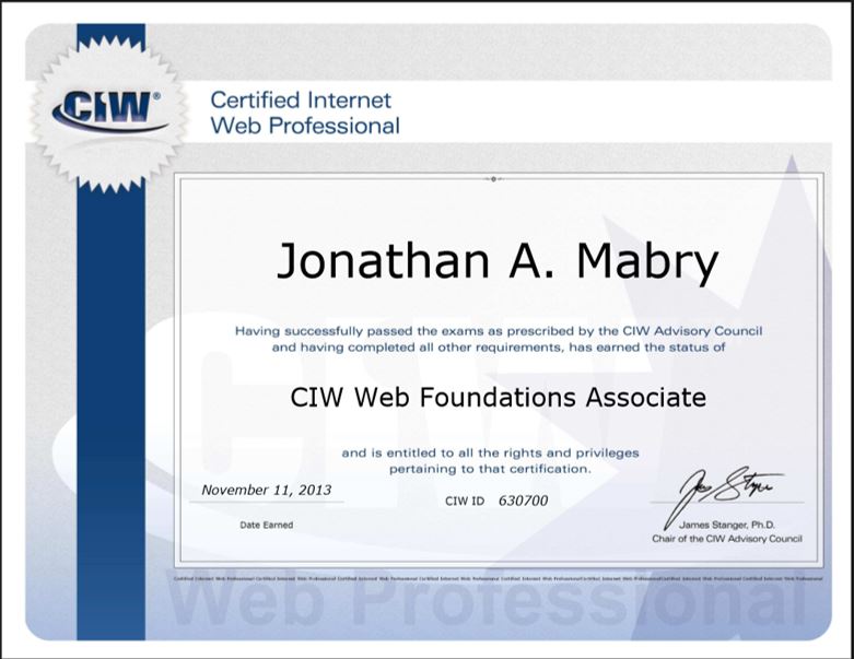 CWI Cert. Image